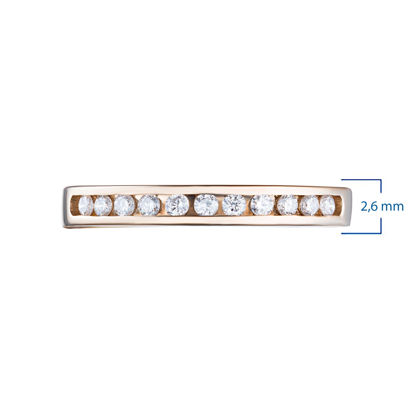 14K Rose Gold Ring with 11 Round-Cut Lab-Created Diamonds 0.229 CT.TW