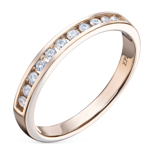 14K Rose Gold Ring with 11 Round-Cut Lab-Created Diamonds 0.229 CT.TW