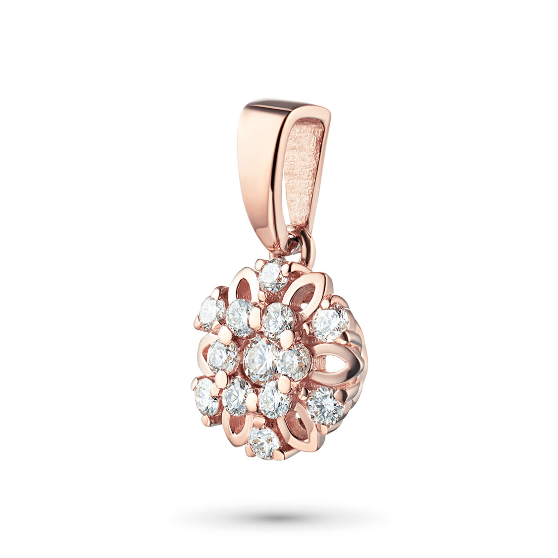 14K Rose Gold Pendant with 13 Round-Cut Lab-Created Diamonds 0.256 CT.TW