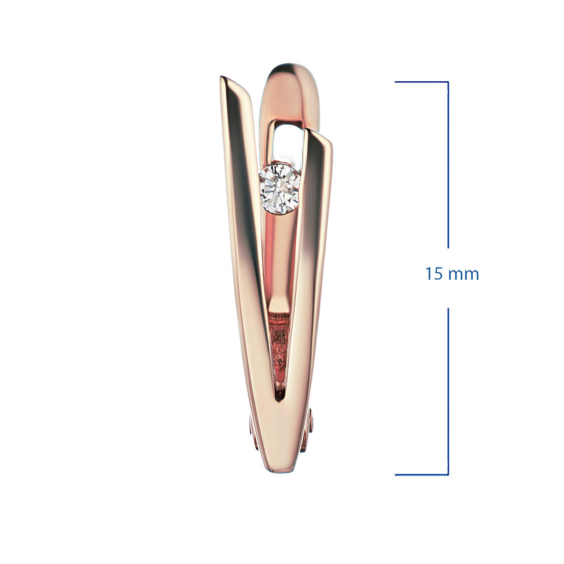 14K Rose Gold Earrings with 2 Round-Cut Lab-Created Diamonds 0.322 CT.TW