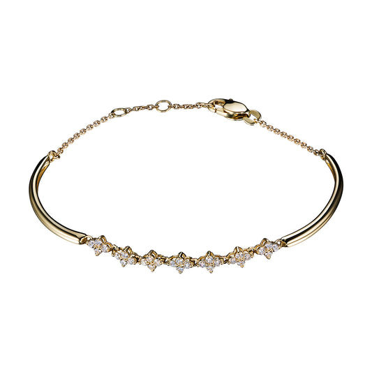 14K Yellow Gold Bracelet with 28 Round-Cut Lab-Created Diamonds 0.499 CT.TW