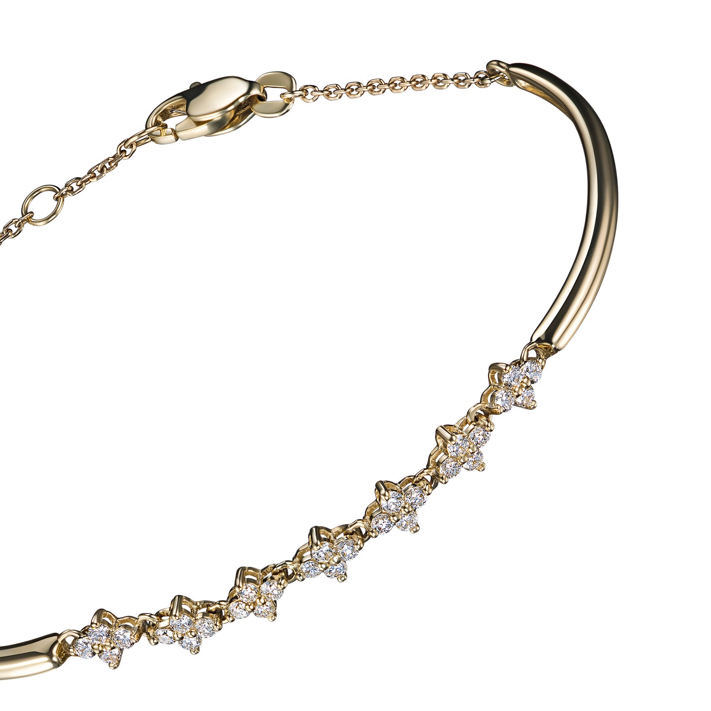 14K Yellow Gold Bracelet with 28 Round-Cut Lab-Created Diamonds 0.499 CT.TW