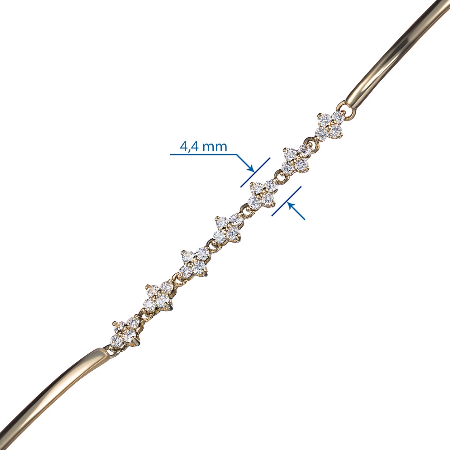 14K Yellow Gold Bracelet with 28 Round-Cut Lab-Created Diamonds 0.499 CT.TW