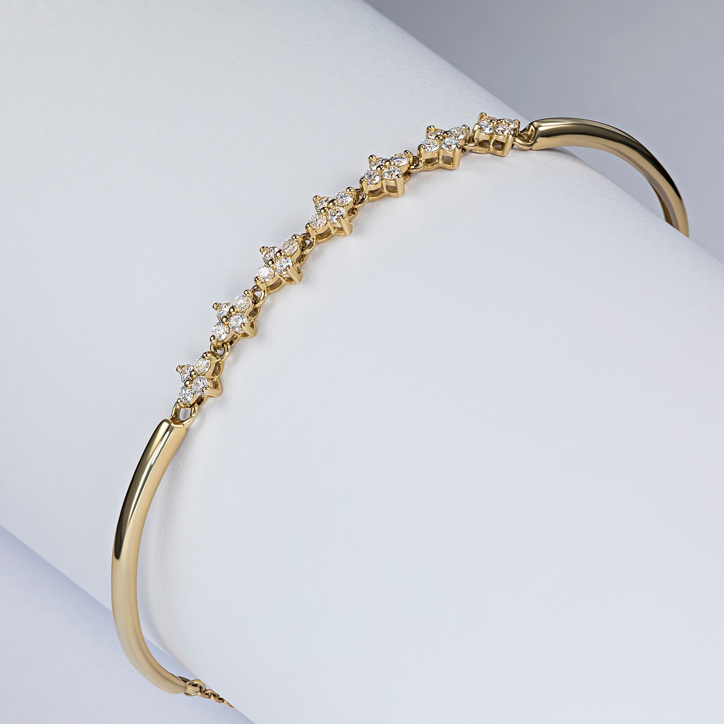 14K Yellow Gold Bracelet with 28 Round-Cut Lab-Created Diamonds 0.499 CT.TW