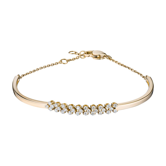 14K Yellow Gold Bracelet with 28 Round-Cut Lab-Created Diamonds 0.573 CT.TW