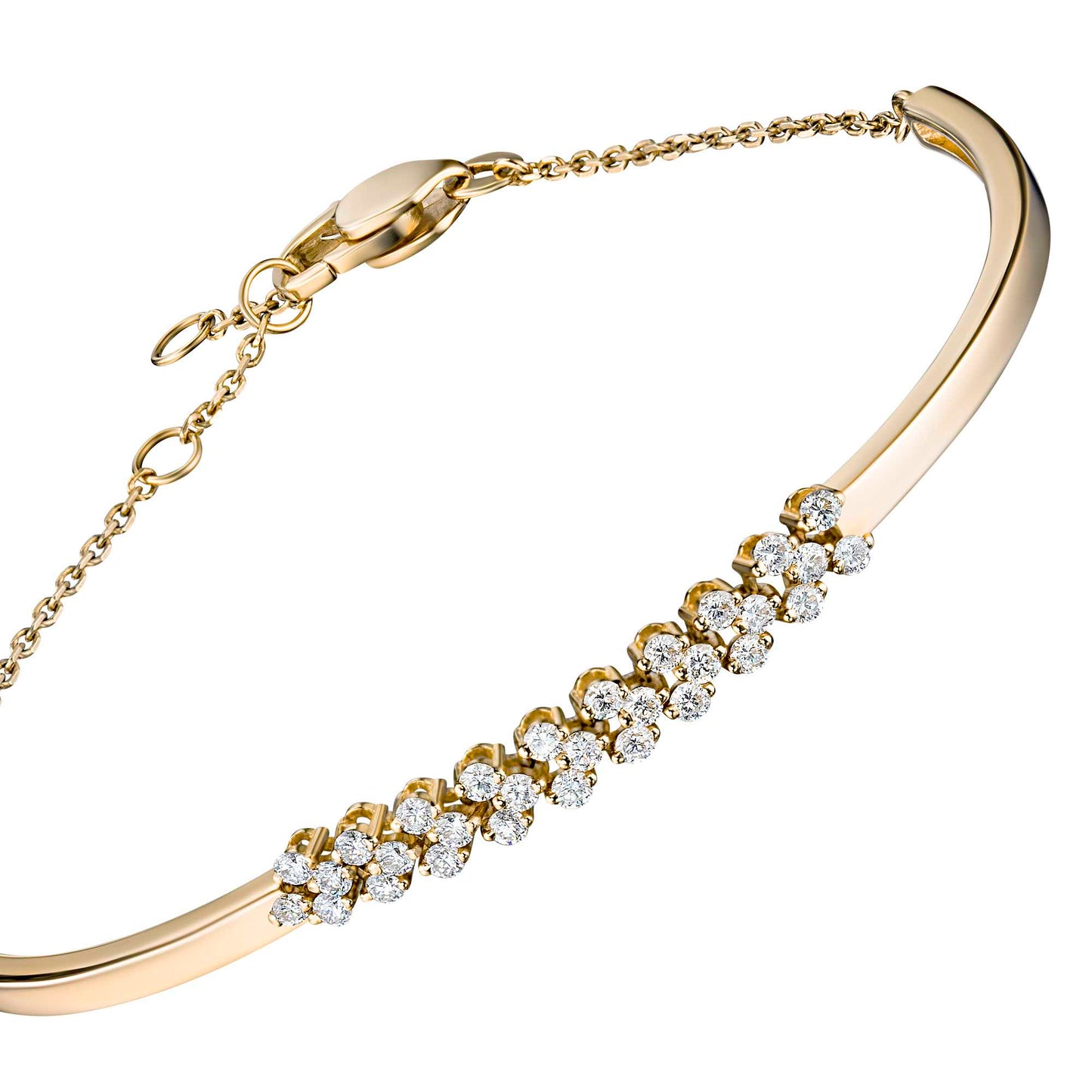 14K Yellow Gold Bracelet with 28 Round-Cut Lab-Created Diamonds 0.573 CT.TW