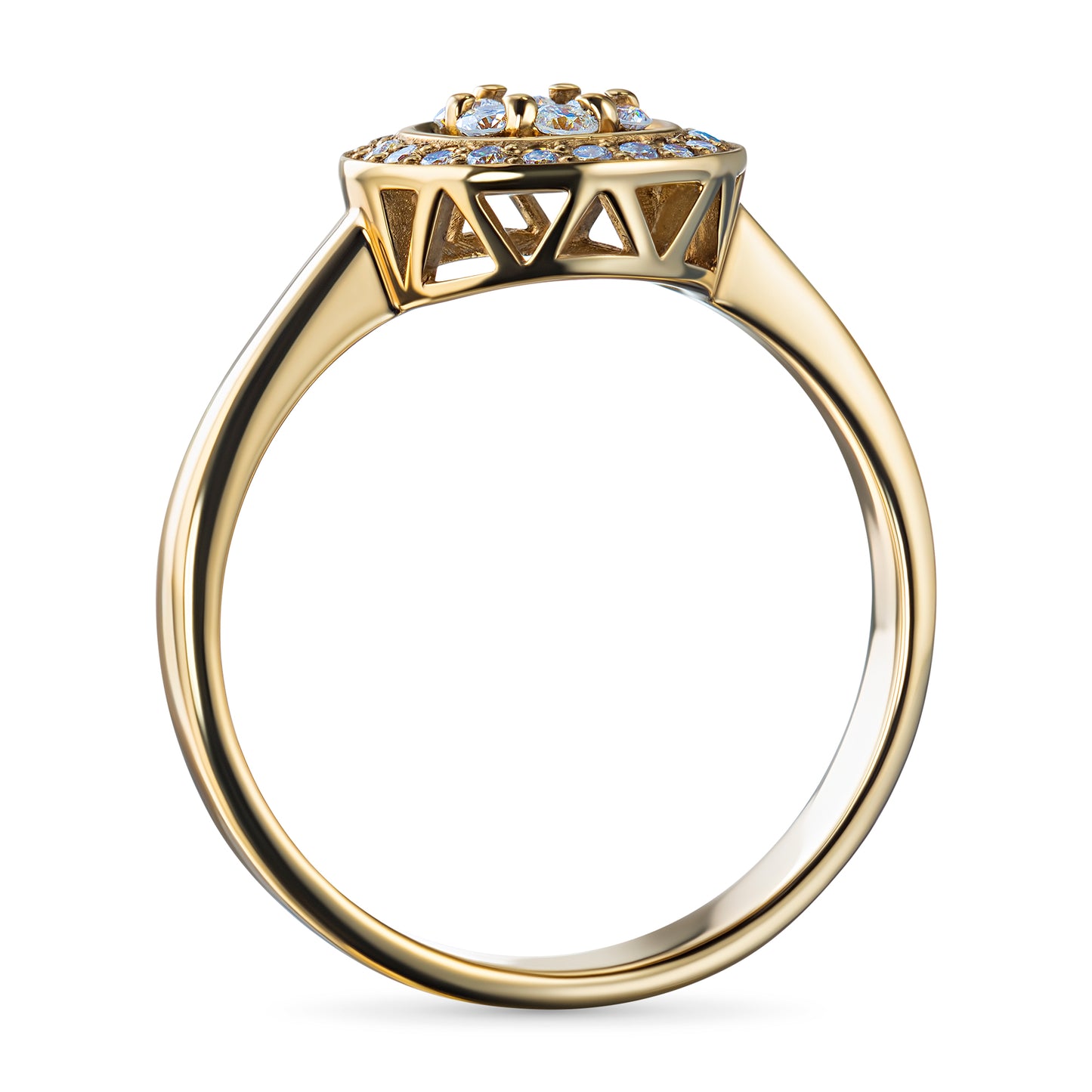 14K Yellow Gold Ring with 27 Round-Cut Lab-Created Diamonds 0.241 CT.TW