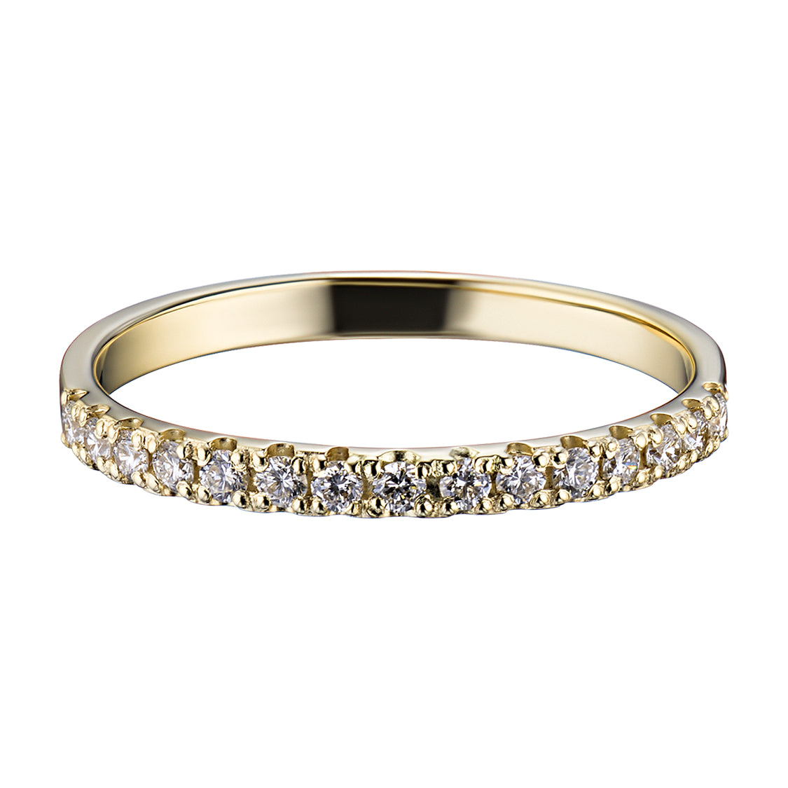 14K Yellow Gold Ring with 15 Round-Cut Lab-Created Diamonds 0.22 CT.TW