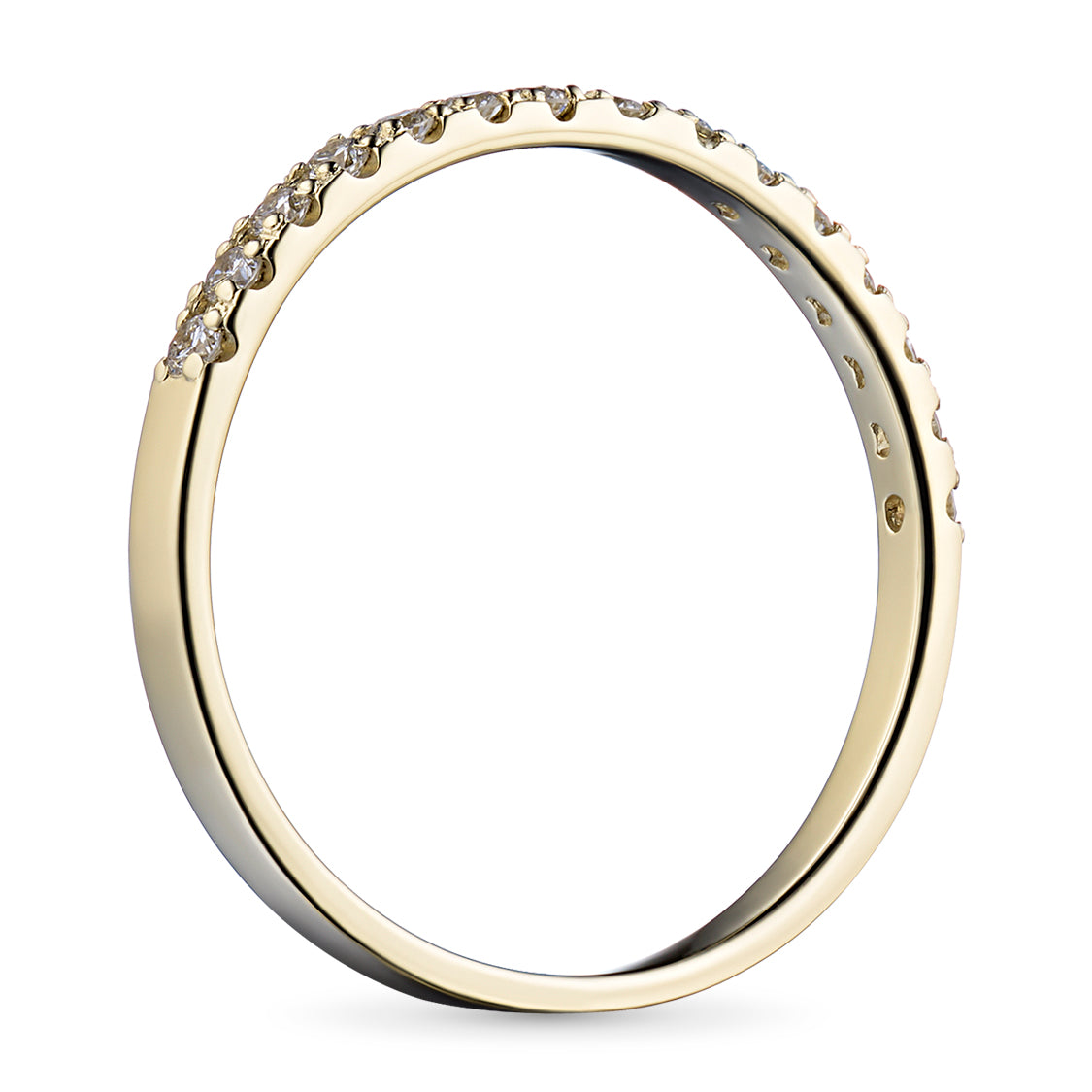 14K Yellow Gold Ring with 15 Round-Cut Lab-Created Diamonds 0.22 CT.TW