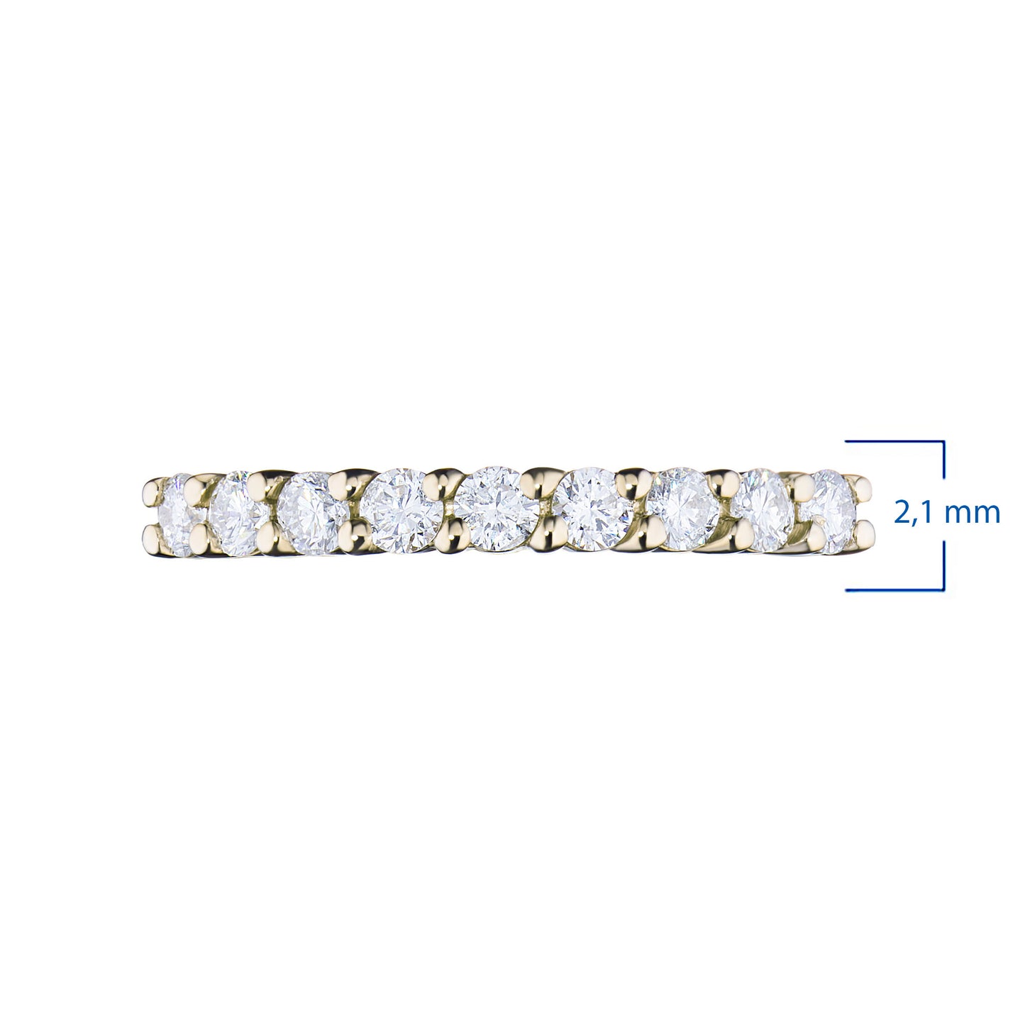 14K Yellow Gold Ring with 9 Round-Cut Lab-Created Diamonds 0.334 CT.TW