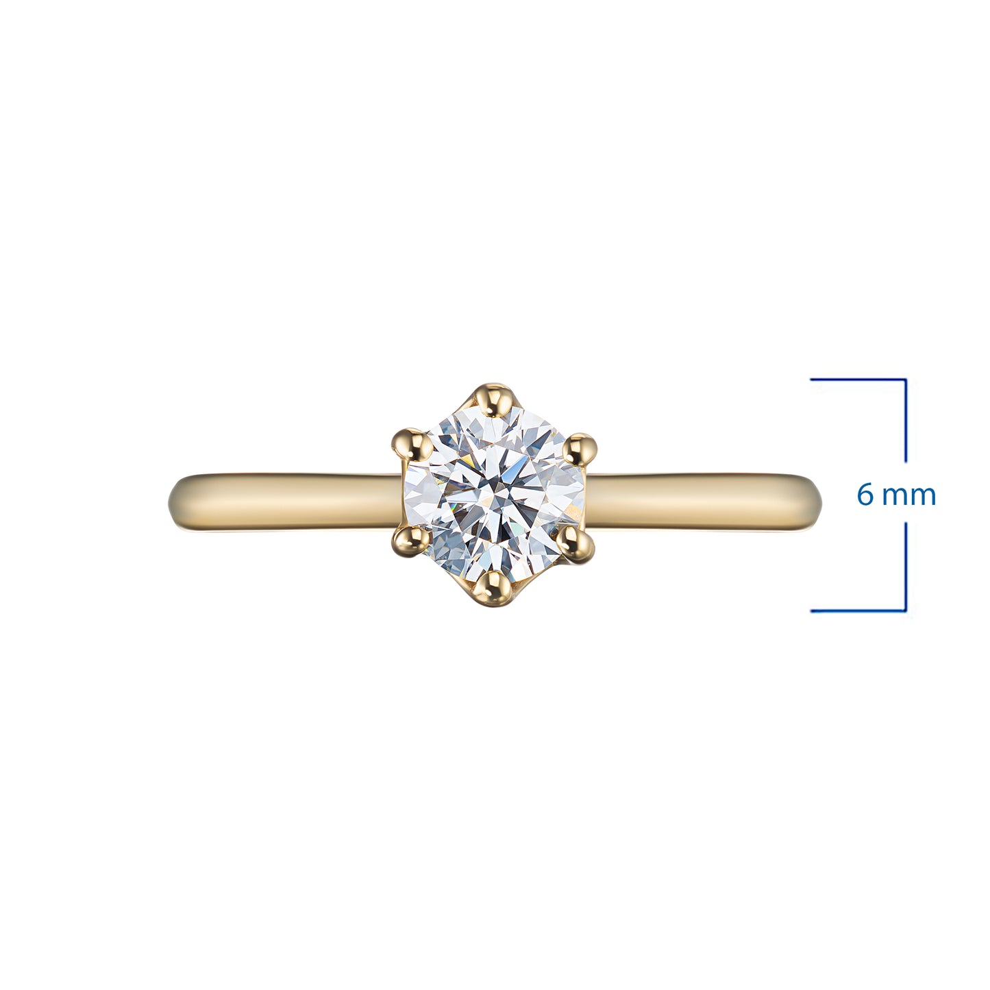 14K Yellow Gold Ring with 1 Round-Cut Lab-Created Diamond 0.294 CT.TW