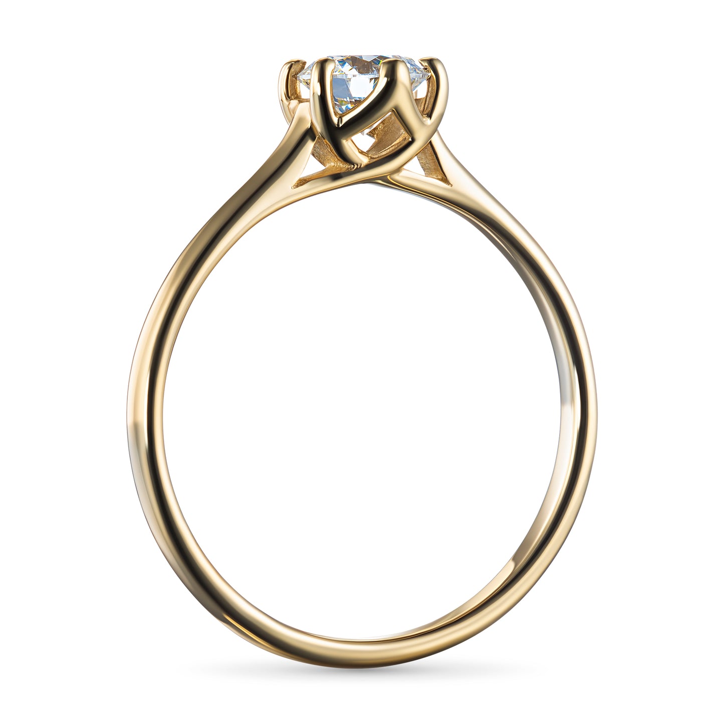 14K Yellow Gold Ring with 1 Round-Cut Lab-Created Diamond 0.294 CT.TW