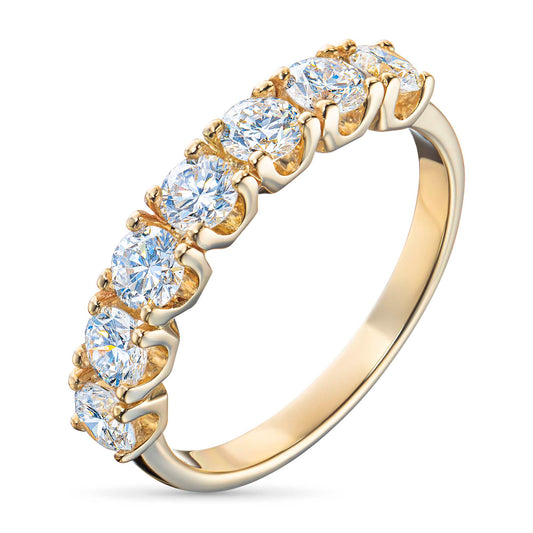 14K Yellow Gold Ring with 7 Round-Cut Lab-Created Diamonds 1.159 CT.TW