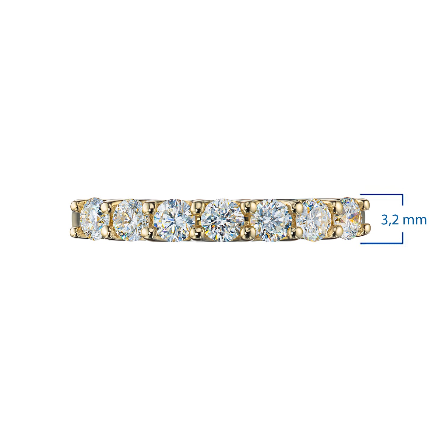 14K Yellow Gold Ring with 7 Round-Cut Lab-Created Diamonds 0.817 CT.TW