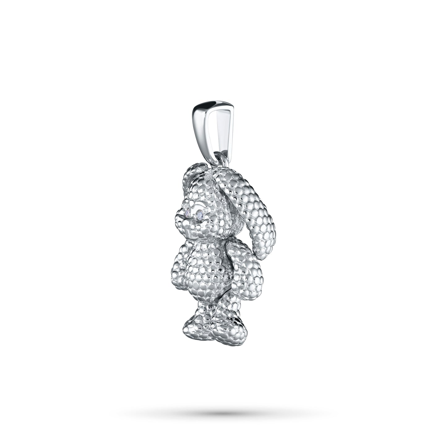 Sterling Silver Pendant with 2 Round-Cut Lab-Created Diamonds 0.017 CT.TW