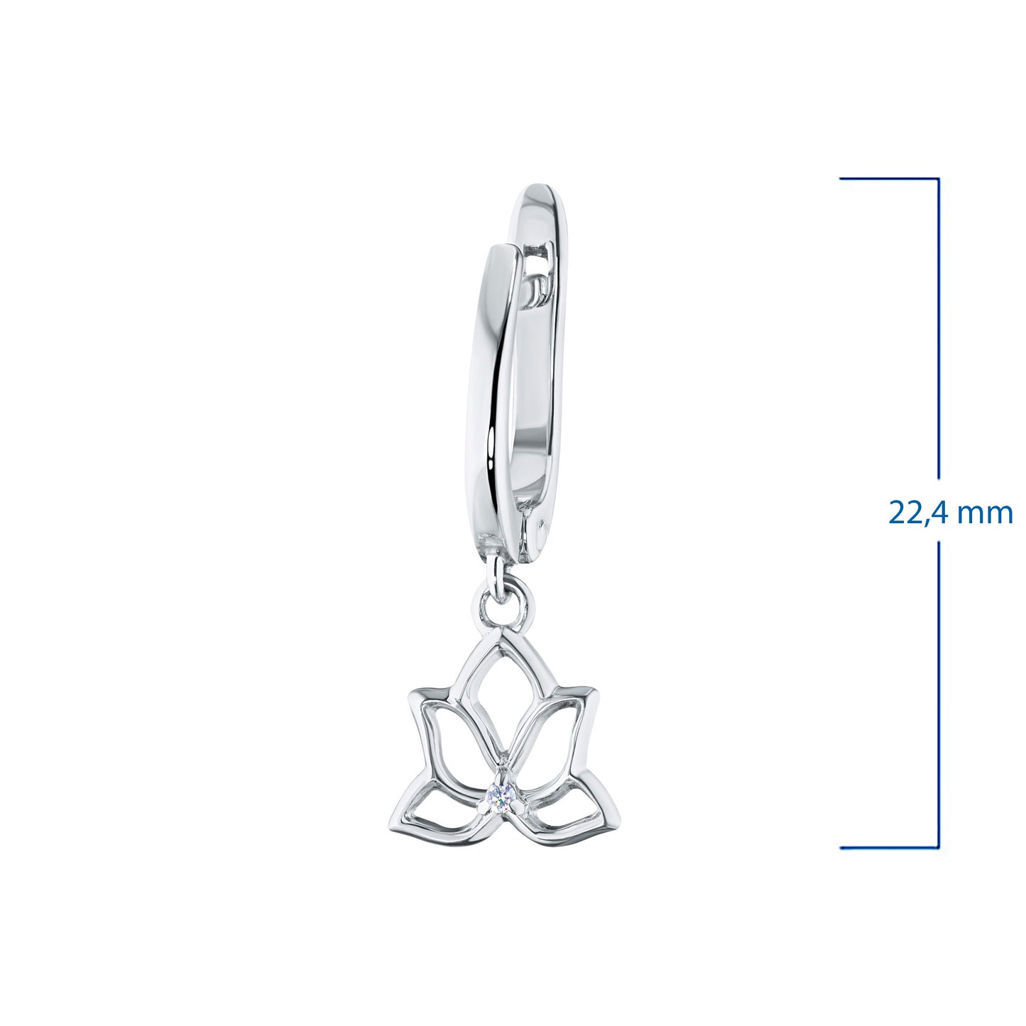 Sterling Silver Earrings with 2 Round-Cut Lab-Created Diamonds 0.033 CT.TW