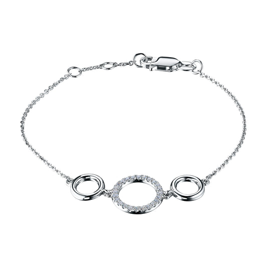 Sterling Silver Bracelet with 24 Round-Cut Lab-Created Diamonds 0.195 CT.TW