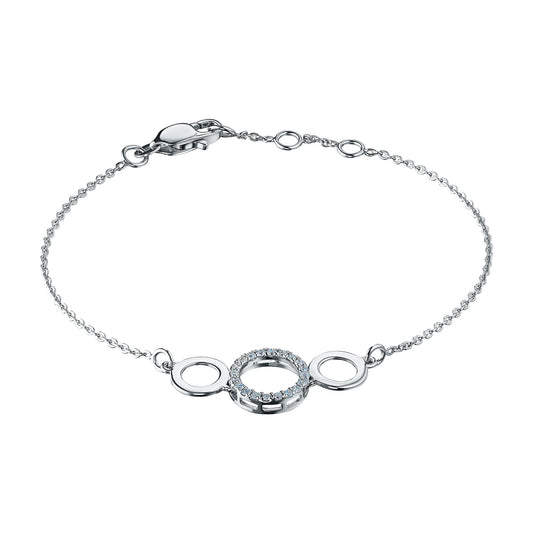 Sterling Silver Bracelet with 20 Round-Cut Lab-Created Diamonds 0.223 CT.TW