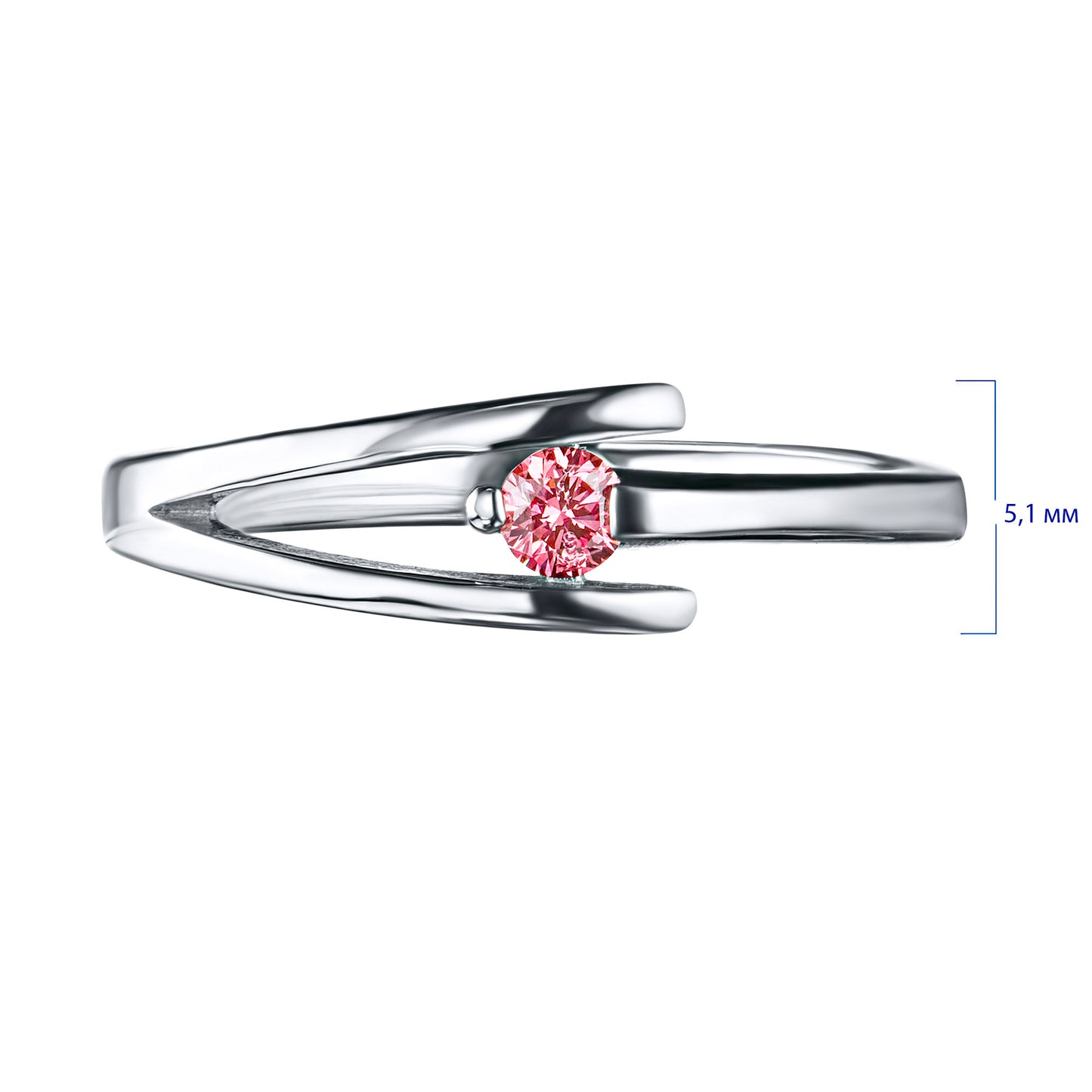 Sterling Silver Ring with 1 Round-Cut Lab-Created Diamond 0.086 CT.TW