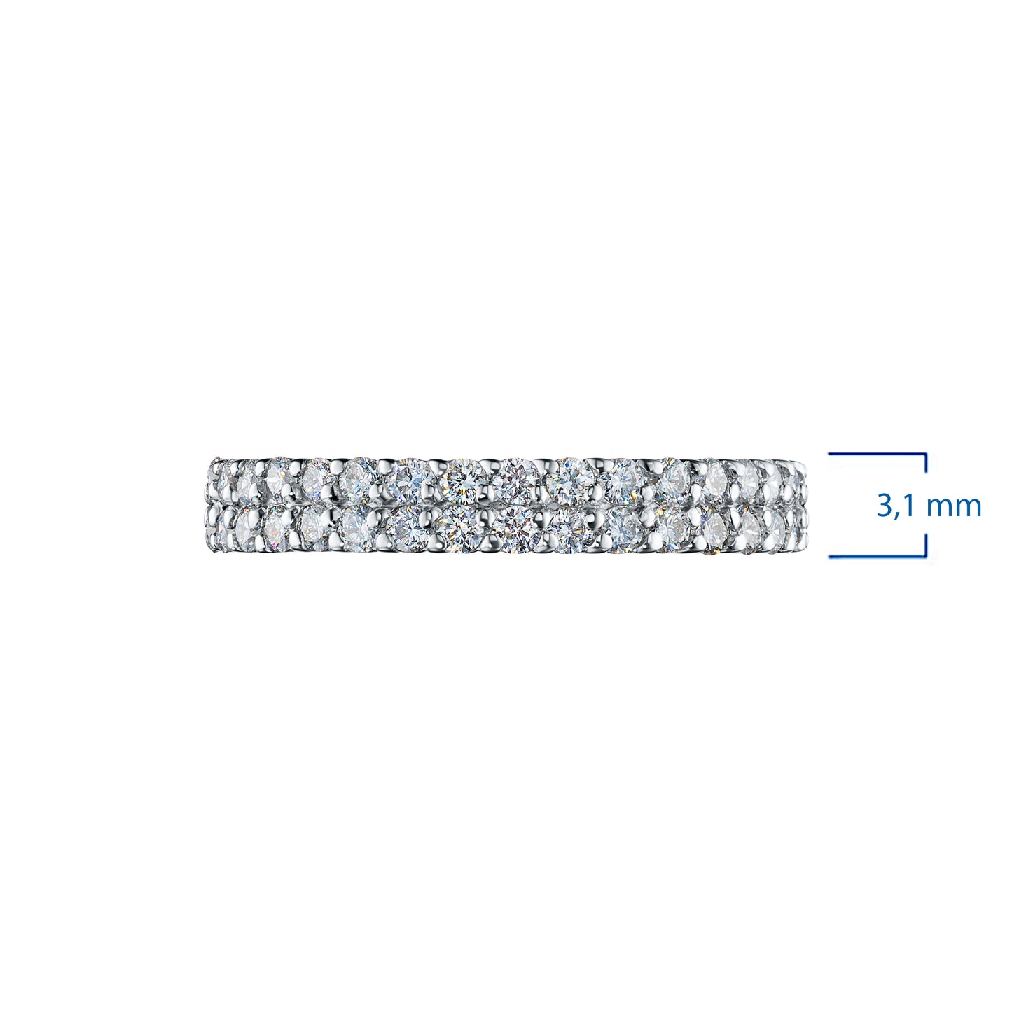 Sterling Silver Ring with 34 Round-Cut Lab-Created Diamonds 0.447 CT.TW