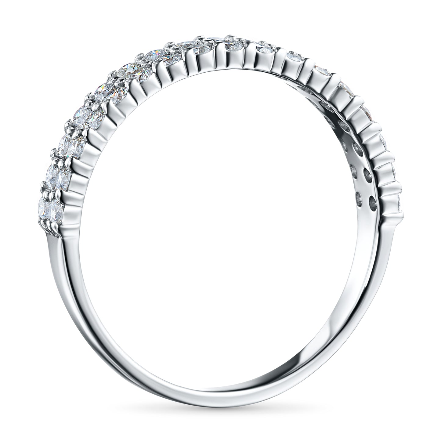 Sterling Silver Ring with 34 Round-Cut Lab-Created Diamonds 0.447 CT.TW