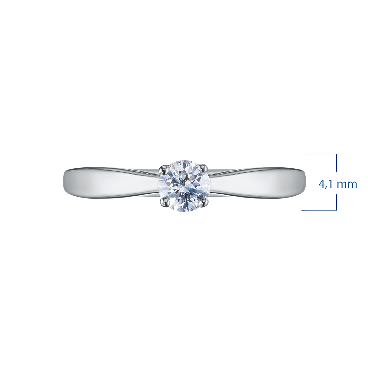 Sterling Silver Ring with 1 Round-Cut Lab-Created Diamond 0.268 CT.TW