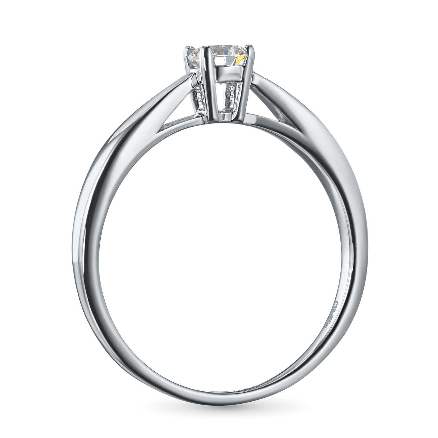 Sterling Silver Ring with 1 Round-Cut Lab-Created Diamond 0.268 CT.TW