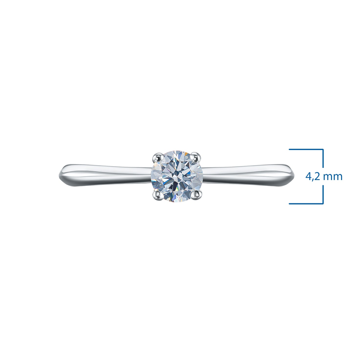 Sterling Silver Ring with 1 Round-Cut Lab-Created Diamond 0.241 CT.TW