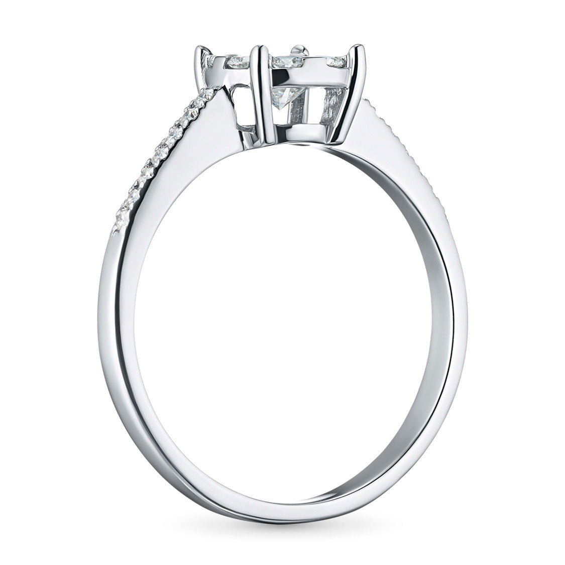 Sterling Silver Ring with 23 Round-Cut Lab-Created Diamonds 0.395 CT.TW