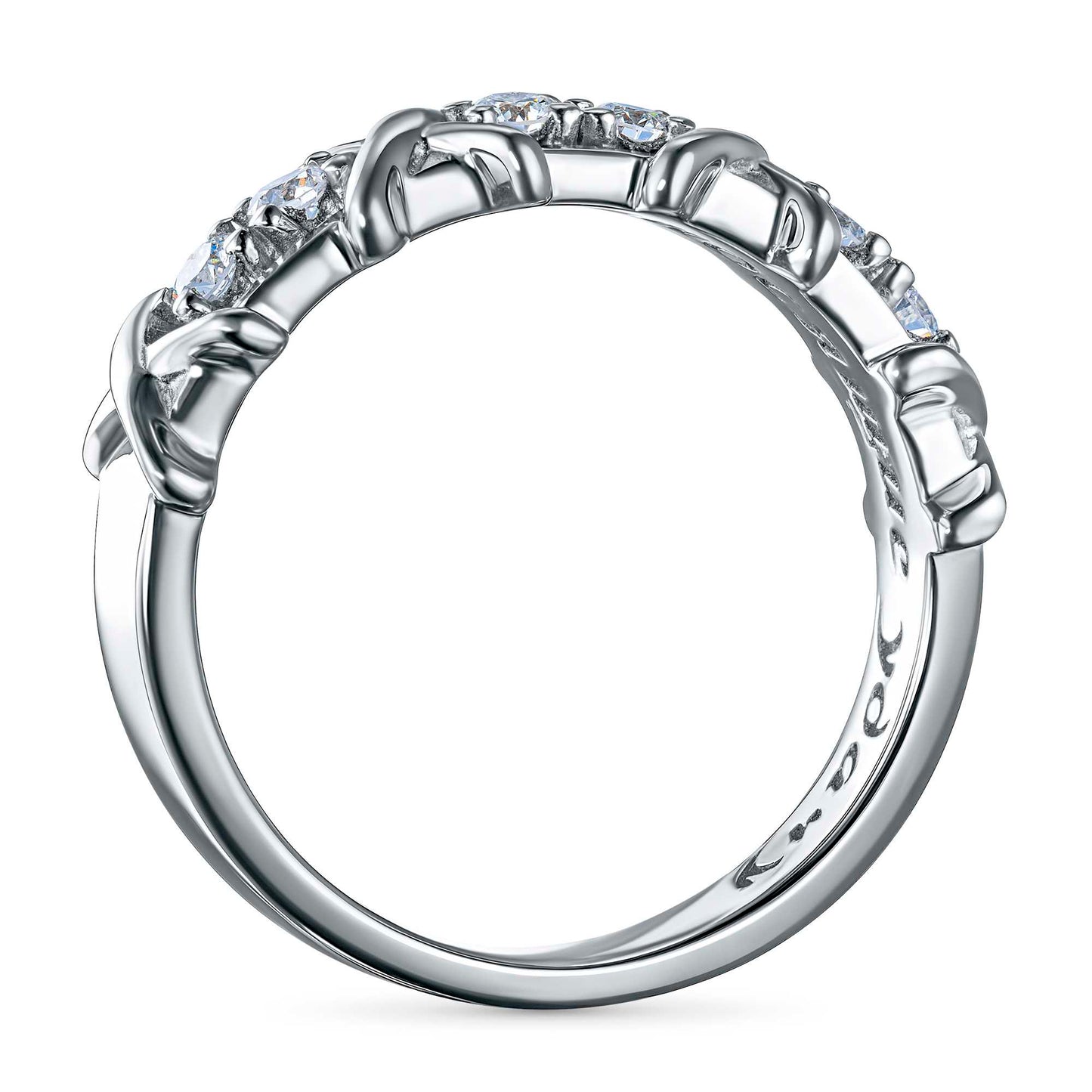 Sterling Silver Ring with 6 Round-Cut Lab-Created Diamonds 0.29 CT.TW