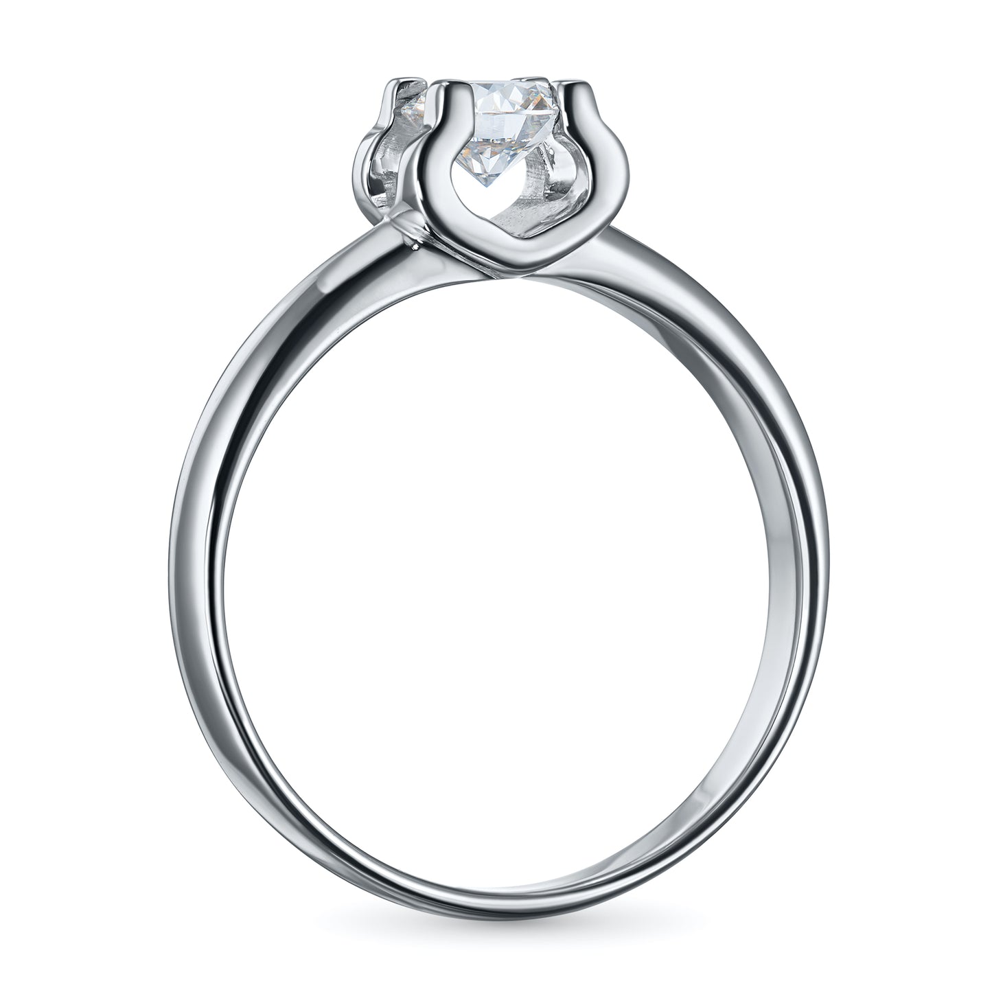 Sterling Silver Ring with 1 Round-Cut Lab-Created Diamond 0.292 CT.TW