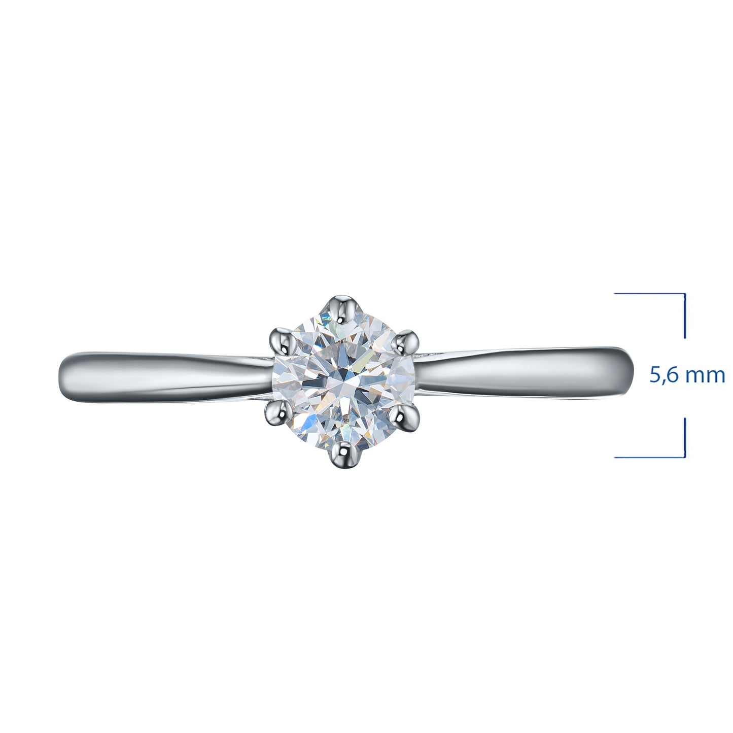 Sterling Silver Ring with 1 Round-Cut Lab-Created Diamond 0.182 CT.TW