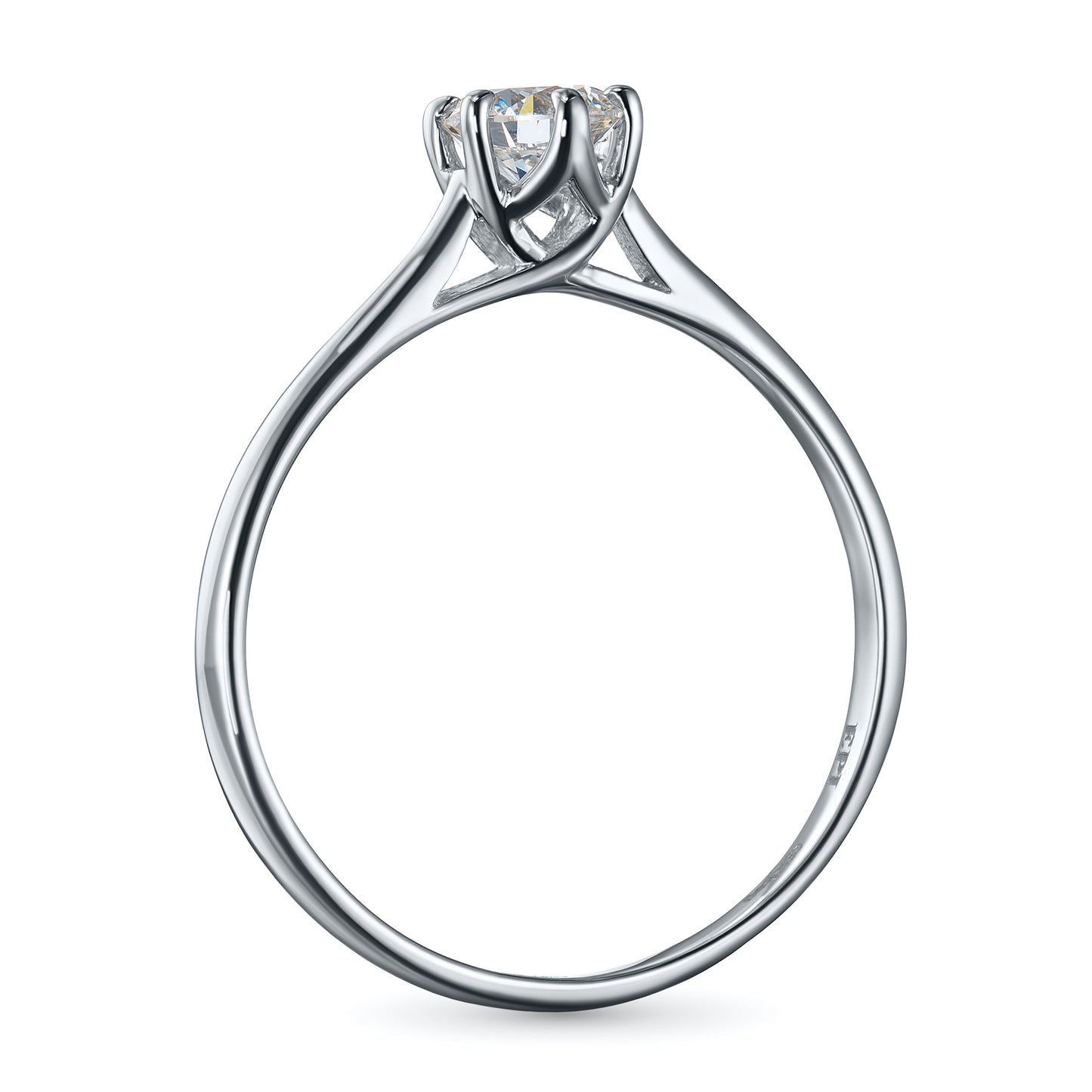 Sterling Silver Ring with 1 Round-Cut Lab-Created Diamond 0.182 CT.TW