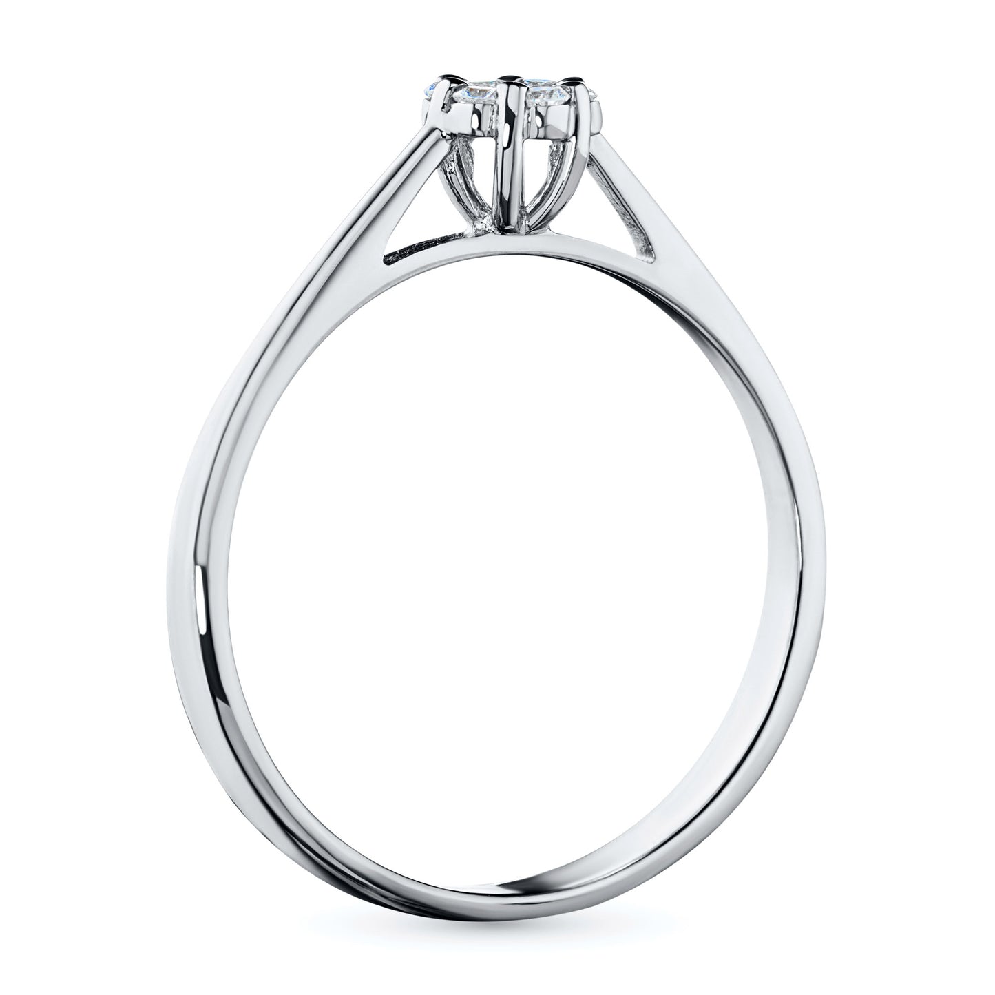 Sterling Silver Ring with 7 Round-Cut Lab-Created Diamonds 0.09 CT.TW