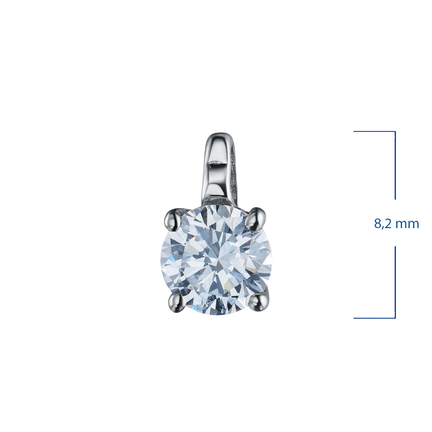 Sterling Silver Pendant with 1 Round-Cut Lab-Created Diamond 0.295 CT.TW