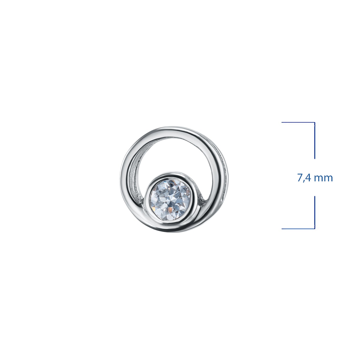 Sterling Silver Pendant with 0 Round-Cut Diamond 0.081 CT.TW