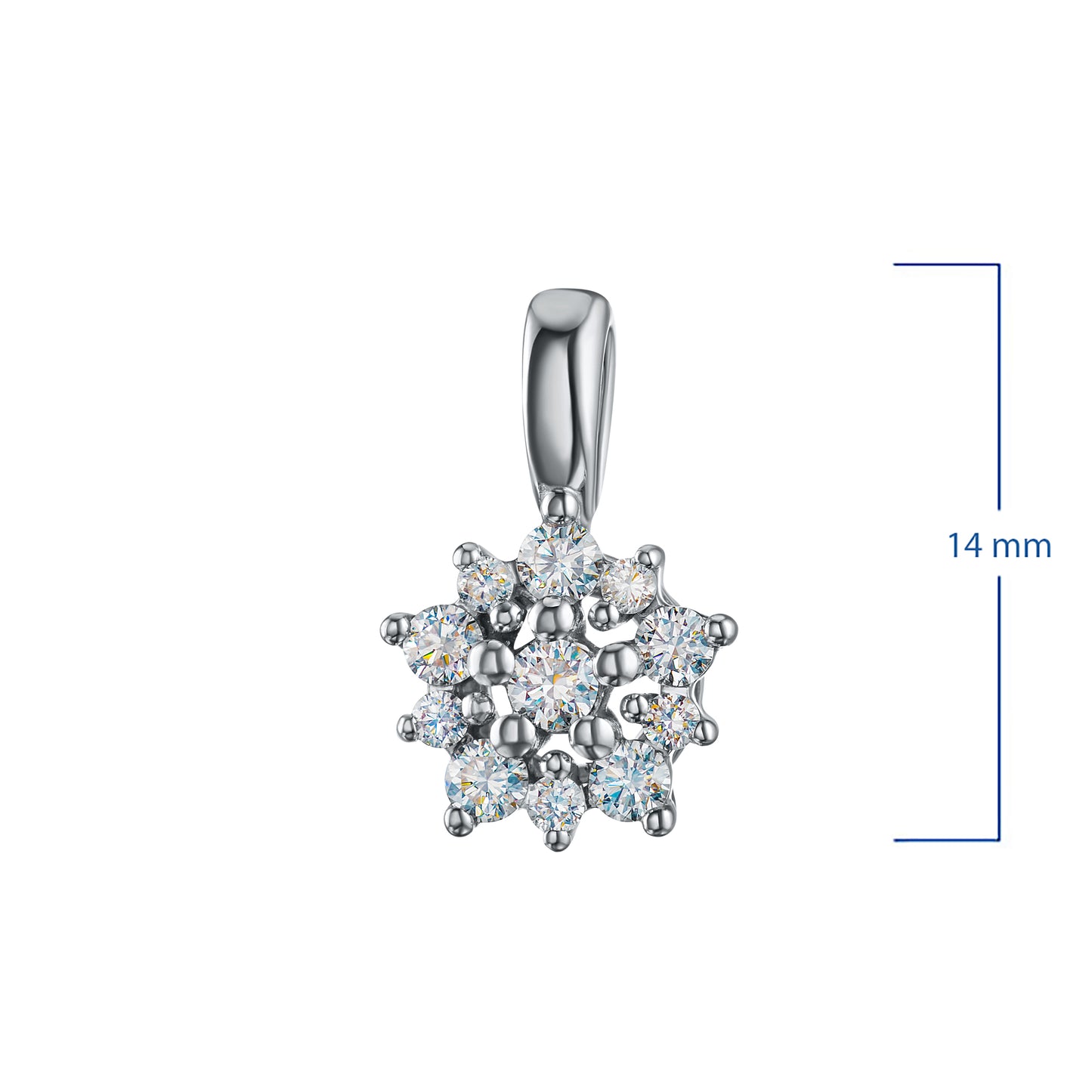 Sterling Silver Pendant with 11 Round-Cut Lab-Created Diamonds 0.287 CT.TW