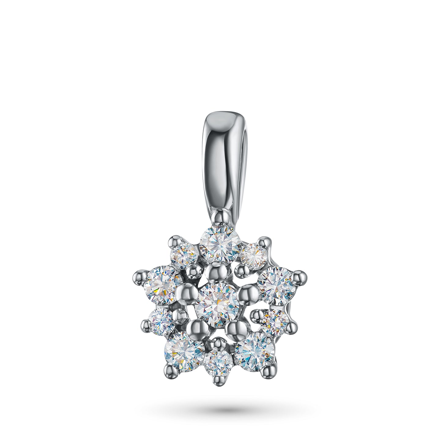 Sterling Silver Pendant with 11 Round-Cut Lab-Created Diamonds 0.287 CT.TW