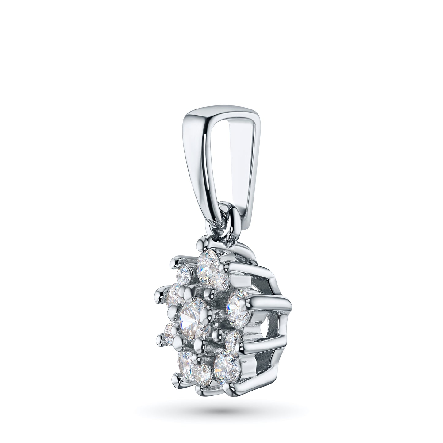 Sterling Silver Pendant with 11 Round-Cut Lab-Created Diamonds 0.219 CT.TW