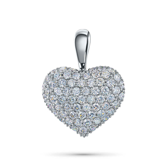 Sterling Silver Pendant with 64 Round-Cut Lab-Created Diamonds 0.698 CT.TW