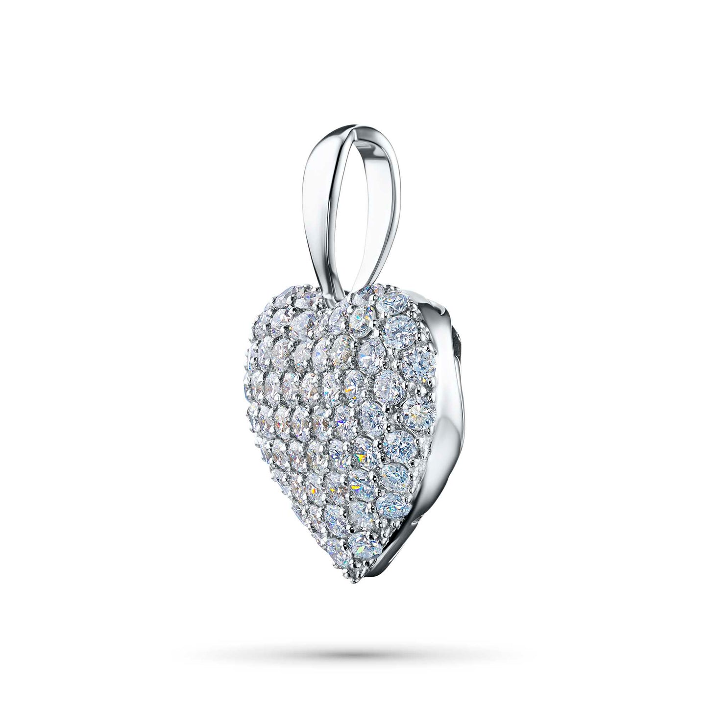 Sterling Silver Pendant with 64 Round-Cut Lab-Created Diamonds 0.698 CT.TW