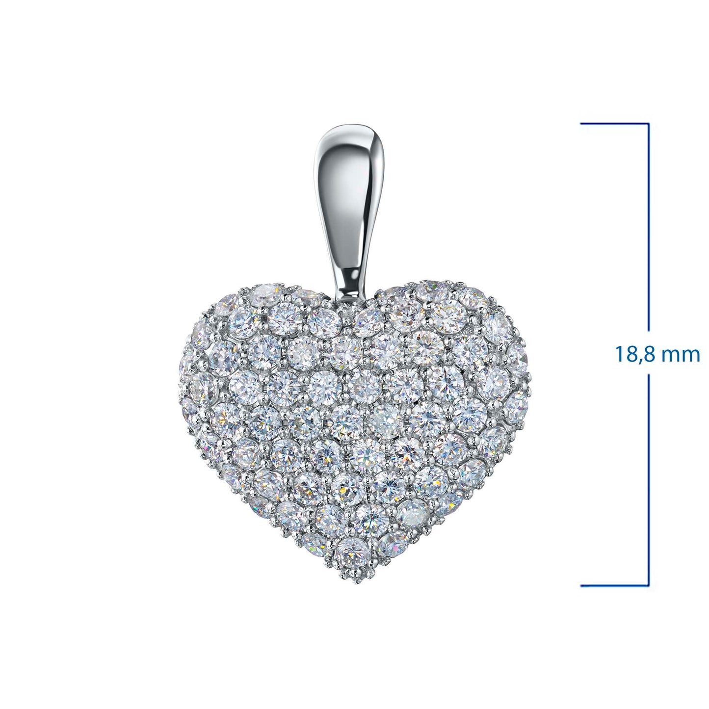 Sterling Silver Pendant with 64 Round-Cut Lab-Created Diamonds 0.698 CT.TW