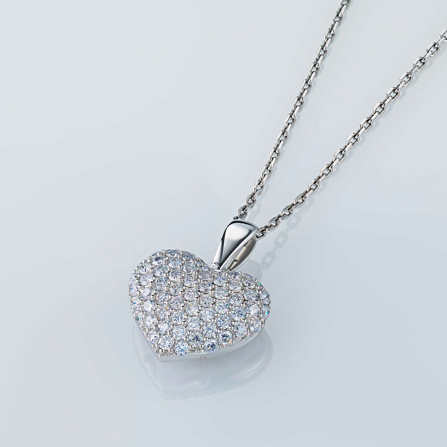 Sterling Silver Pendant with 64 Round-Cut Lab-Created Diamonds 0.698 CT.TW