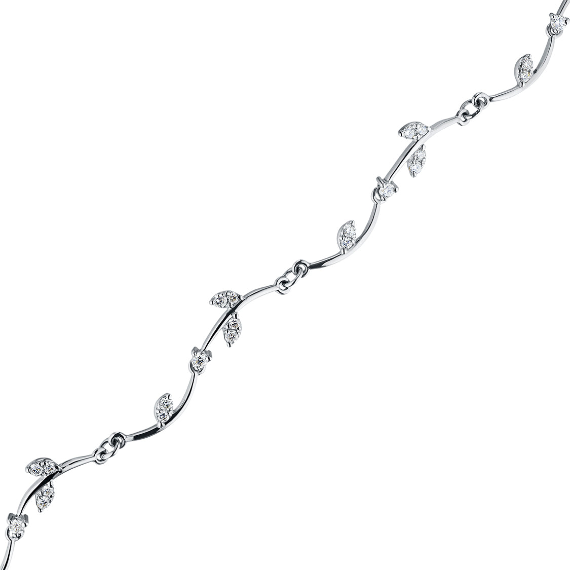 14K White Gold Bracelet with 34 Round-Cut Lab-Created Diamonds 0.399 CT.TW