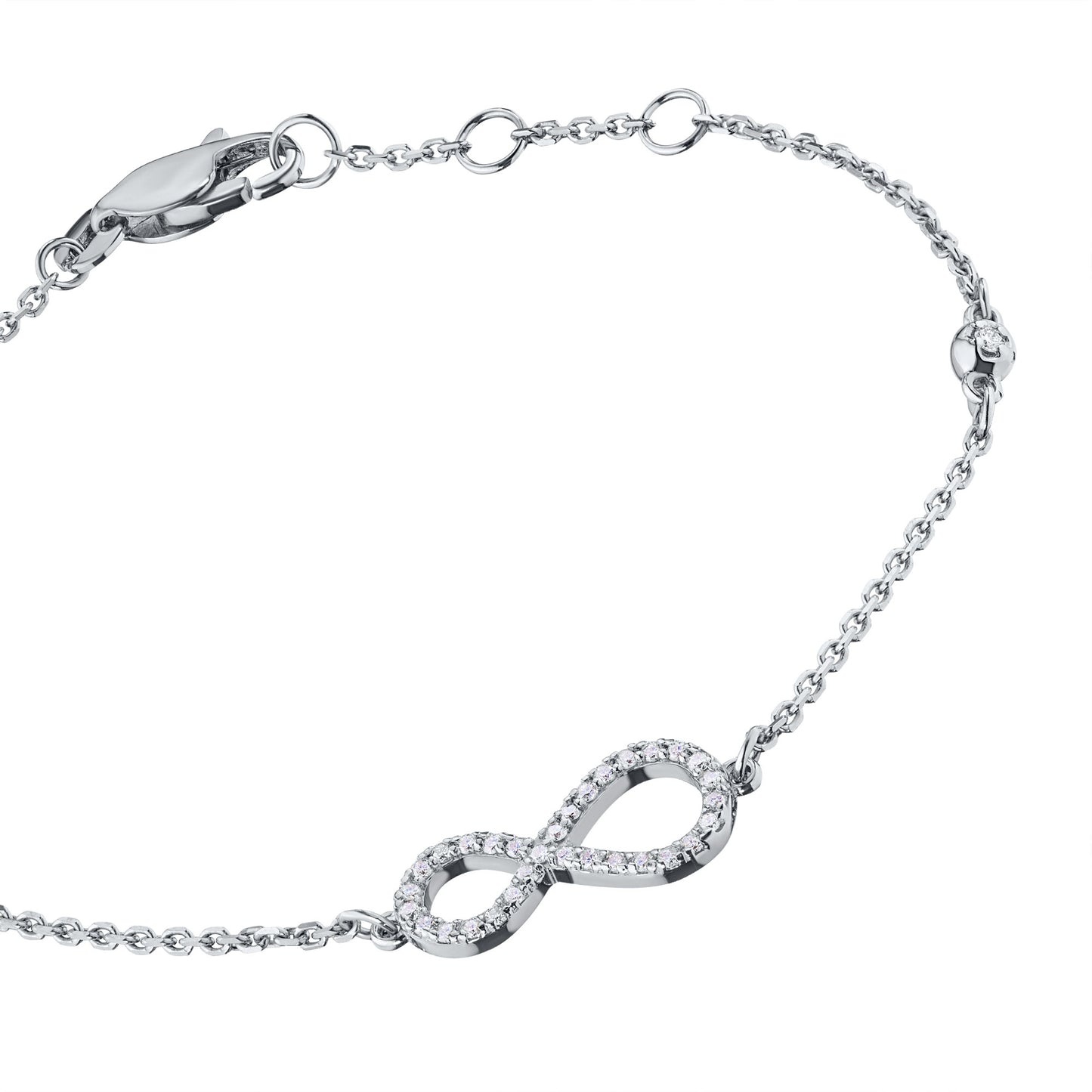 Sterling Silver Bracelet with 32 Round-Cut Lab-Created Diamonds 0.269 CT.TW