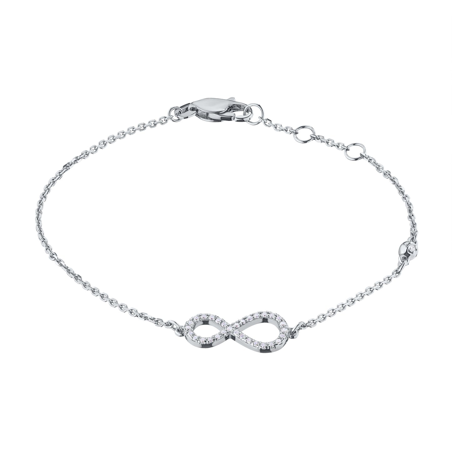 Sterling Silver Bracelet with 32 Round-Cut Lab-Created Diamonds 0.269 CT.TW