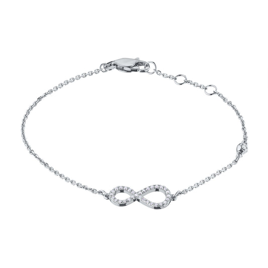 Sterling Silver Bracelet with 32 Round-Cut Lab-Created Diamonds 0.269 CT.TW