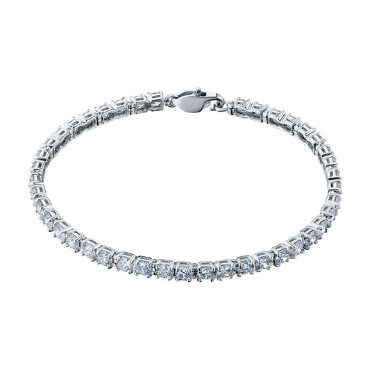 14K White Gold Bracelet with 40 Round-Cut Lab-Created Diamonds 5.6 CT.TW