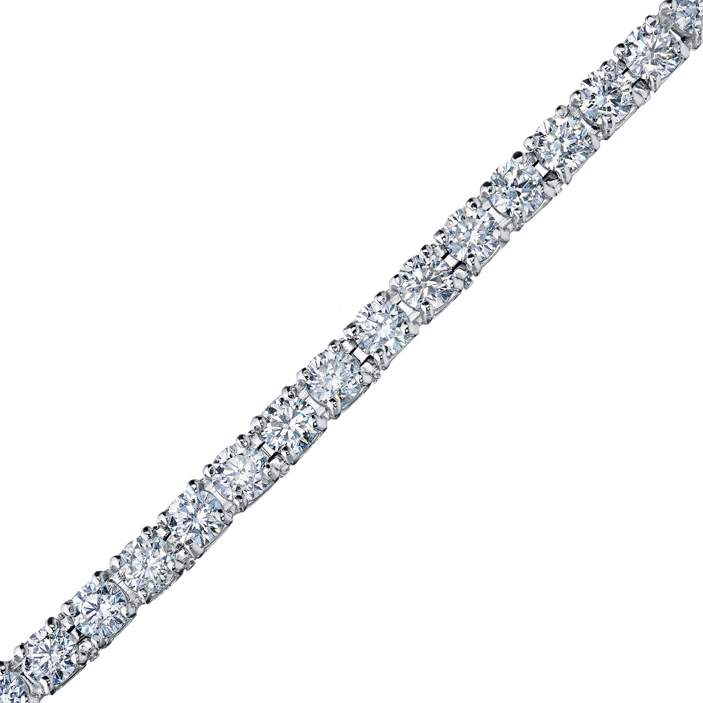 14K White Gold Bracelet with 40 Round-Cut Lab-Created Diamonds 5.6 CT.TW