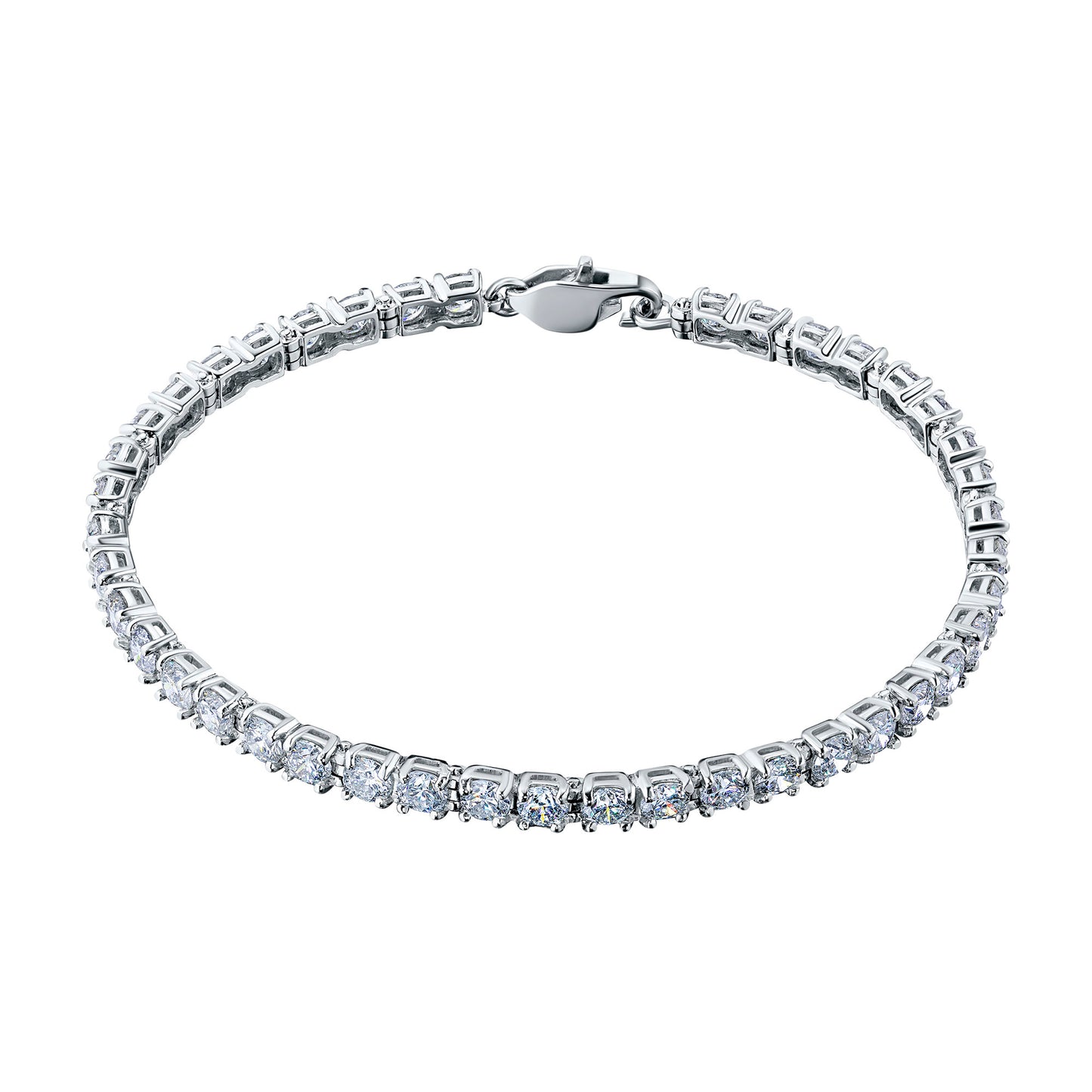 14K White Gold Bracelet with 40 Round-Cut Lab-Created Diamonds 5.6 CT.TW